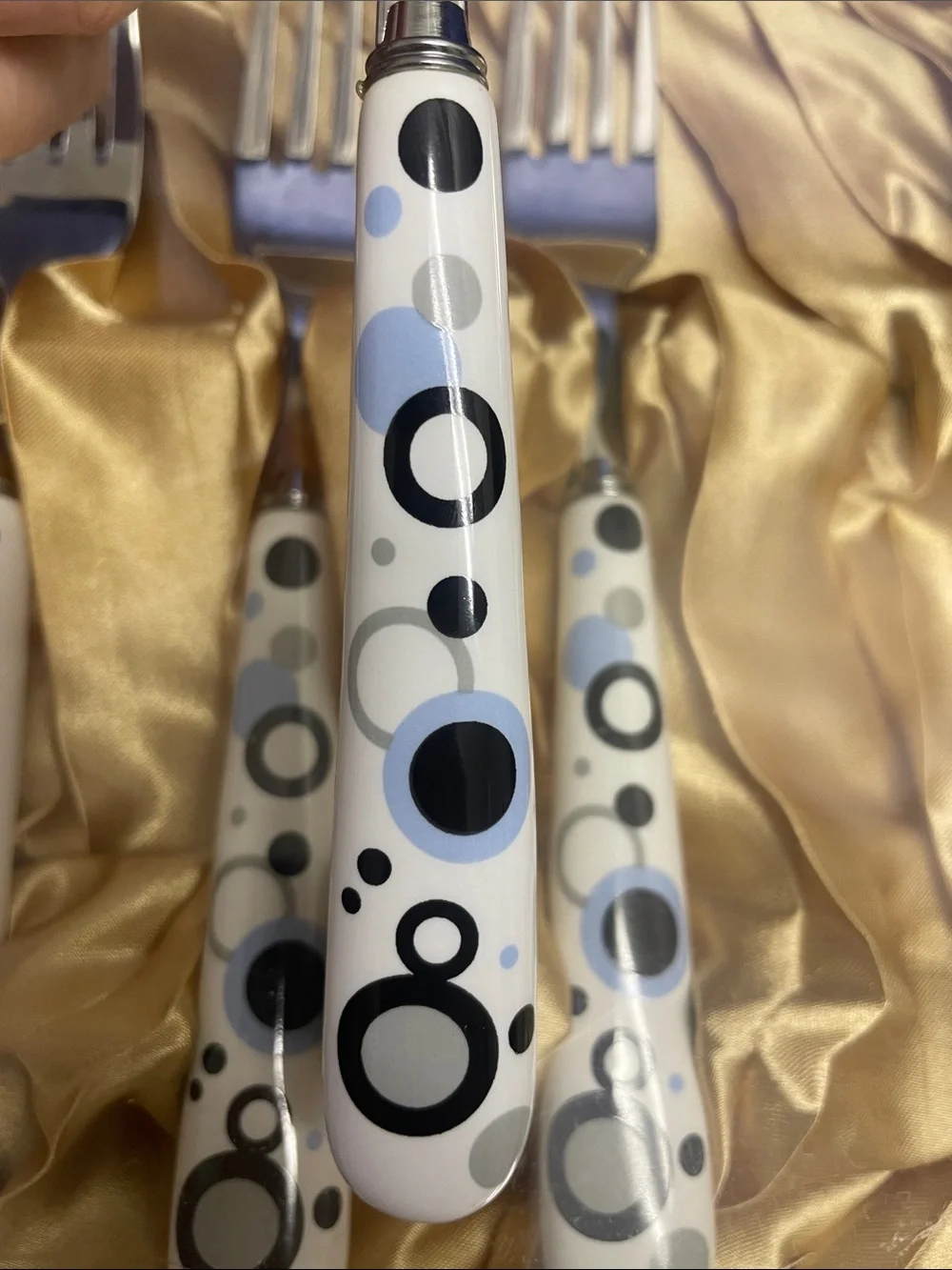 Joseph Sedgh Metal Handle stainless Polka Dot Flatware Set